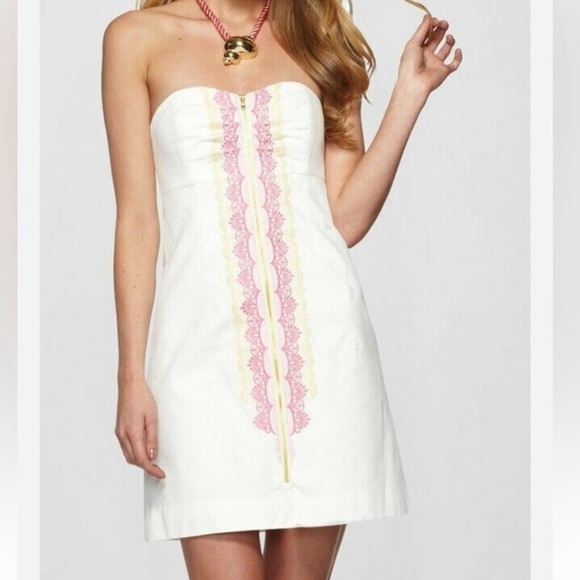 Lilly Pulitzer Wesley Zip Up Sleeveless White Mini Dress Size 4 - Picture 12 of 12